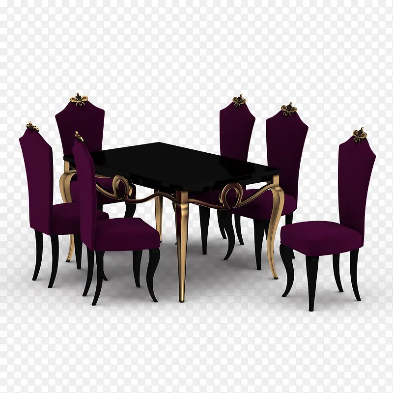 紫色简单纯色北欧餐桌
