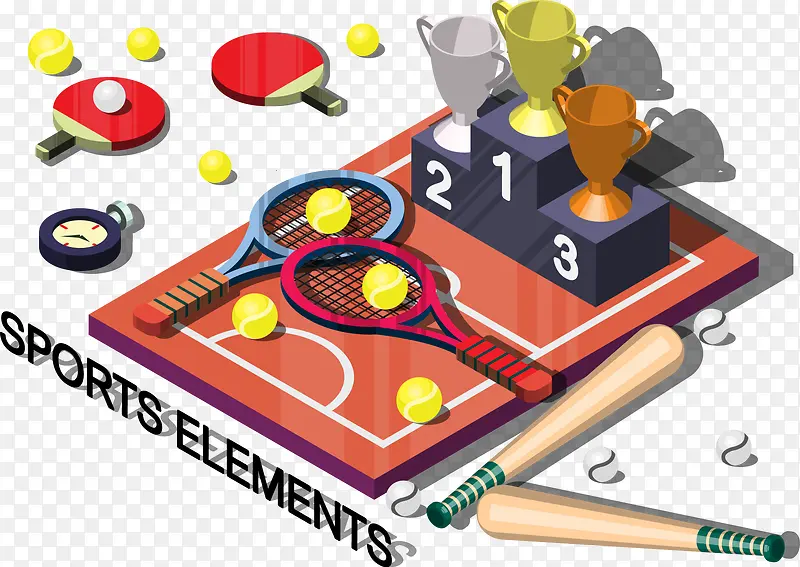 装饰体育设备和乒乓球网球棒球