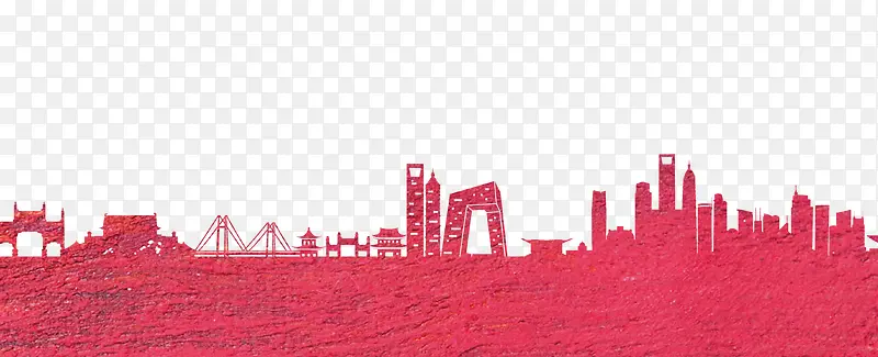 彩色彩绘城市工业剪影