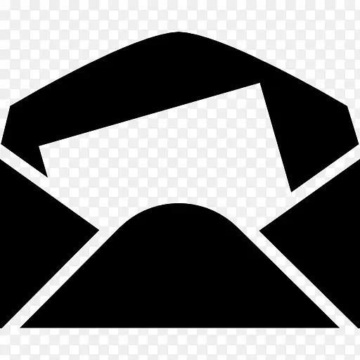 信封在黑纸和白色字母表里面图标