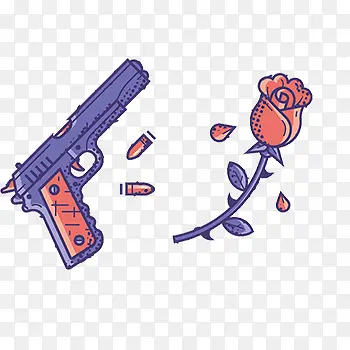 枪和子弹和玫瑰