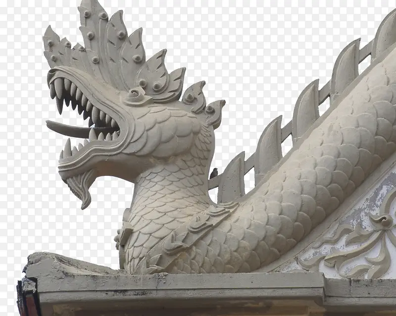 屋顶中国龙石雕