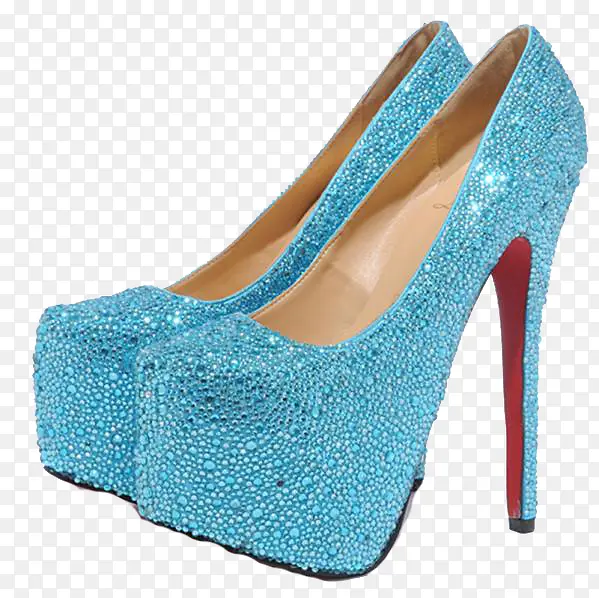 水晶蓝10寸高跟鞋