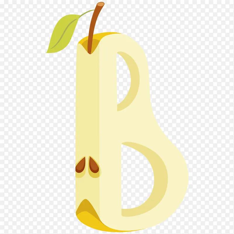 卡通蔬菜水果字母B