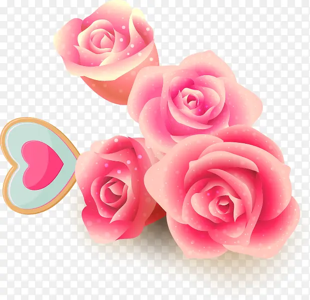 粉色玫瑰花心形图案