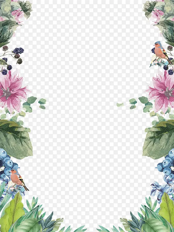 水彩手绘插画三八节花卉背景插图