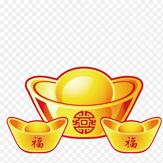 黄色新年金元宝