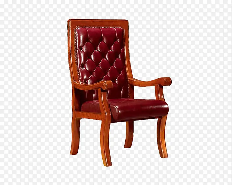 皮质红色贵宾椅
