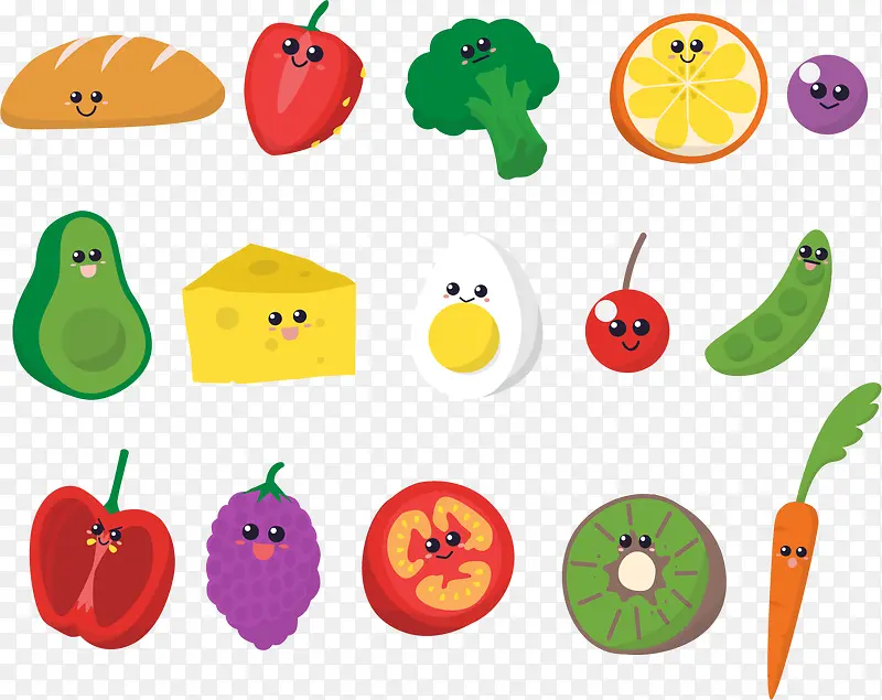 卡通表情蔬菜水果