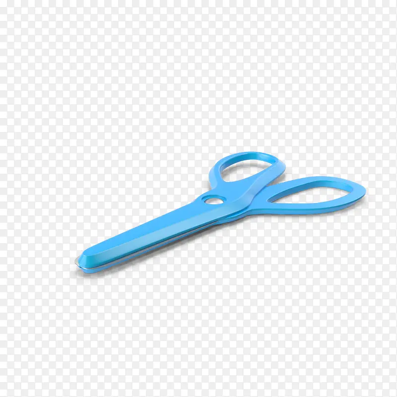 蓝色塑料剪刀