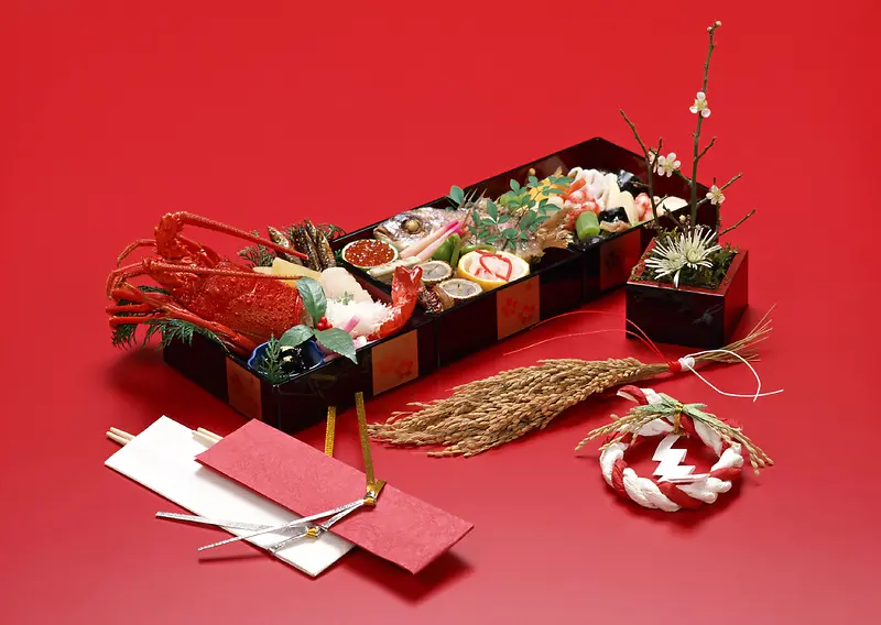 日式龙虾寿司套餐海报背景
