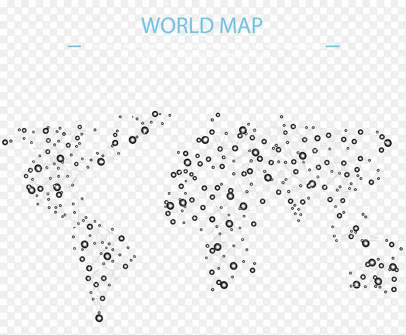 蓝色光点连线世界地图