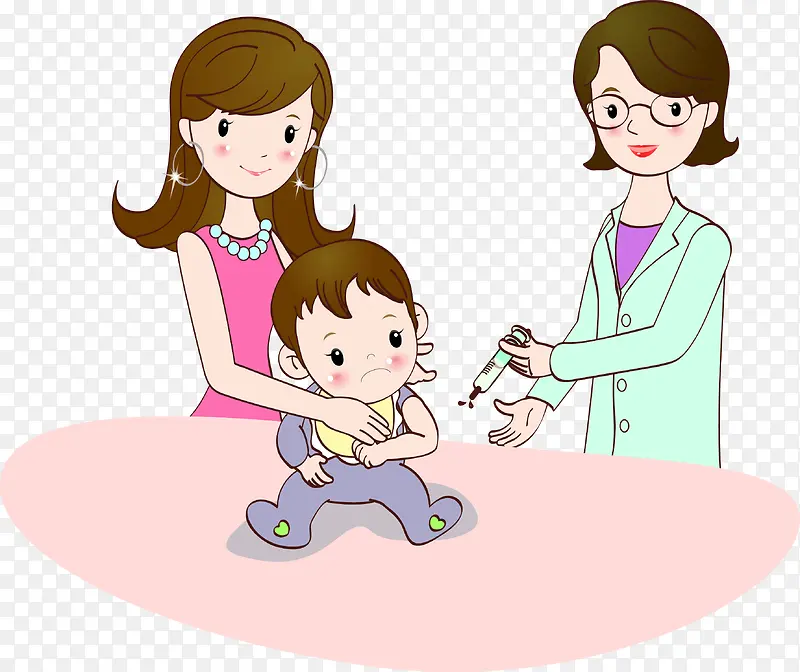 插图儿科医生打针