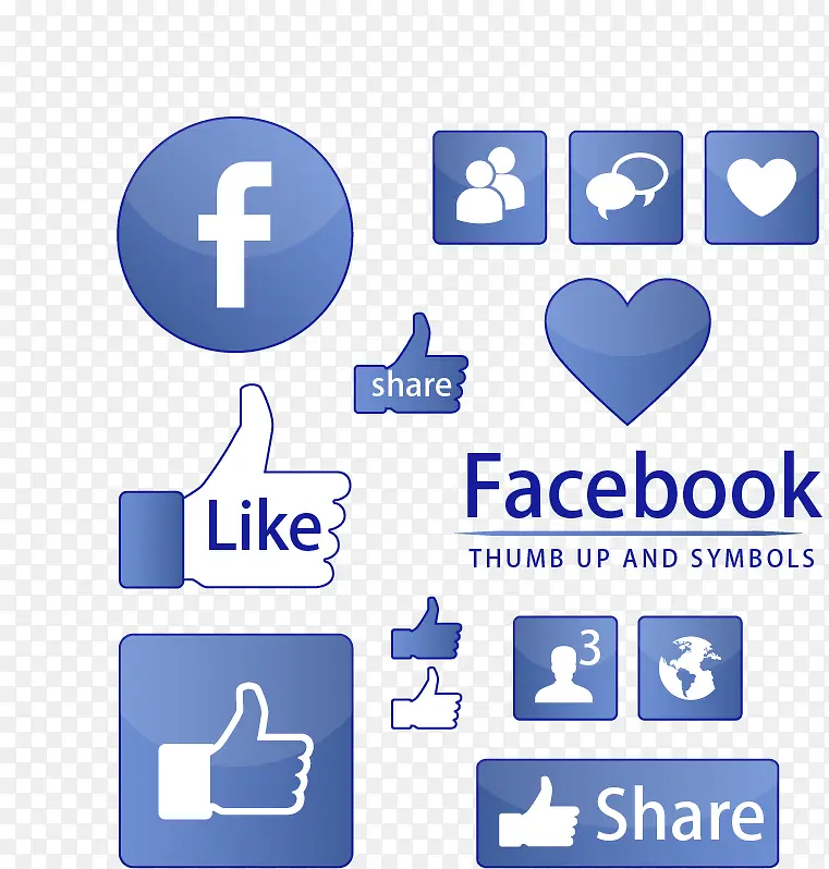 脸书上的图表_社交信息 大拇指