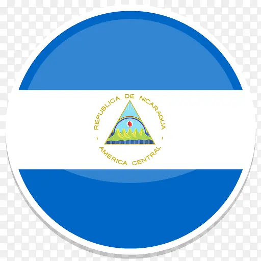 尼加拉瓜平圆世界国旗图标集
