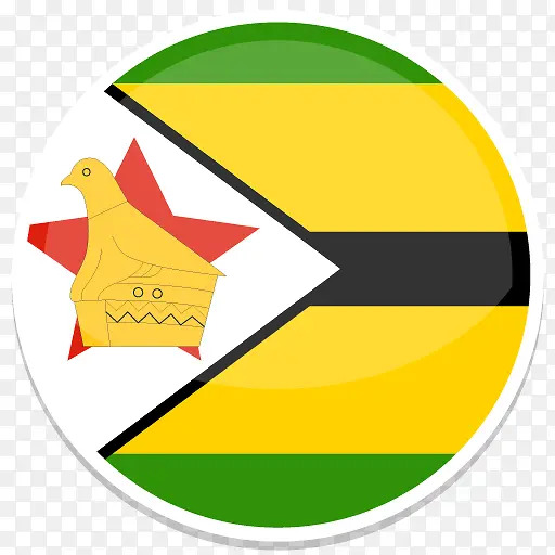 津巴布韦平圆世界国旗图标集