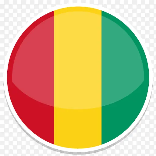 几内亚平圆世界国旗图标集