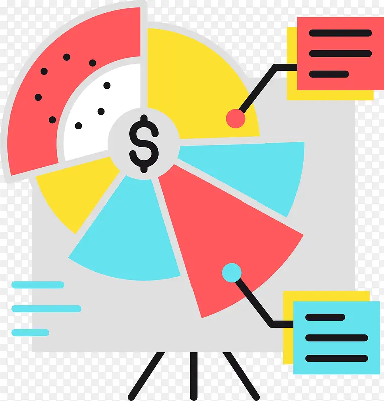 彩色财政收入图表图