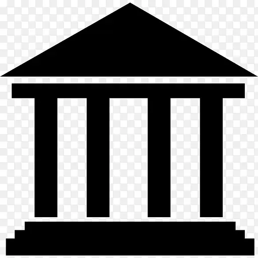 典雅的仿古建筑的形状与柱图标
