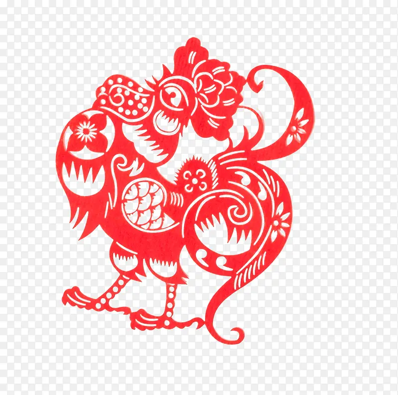 中国剪纸鸡免费下载