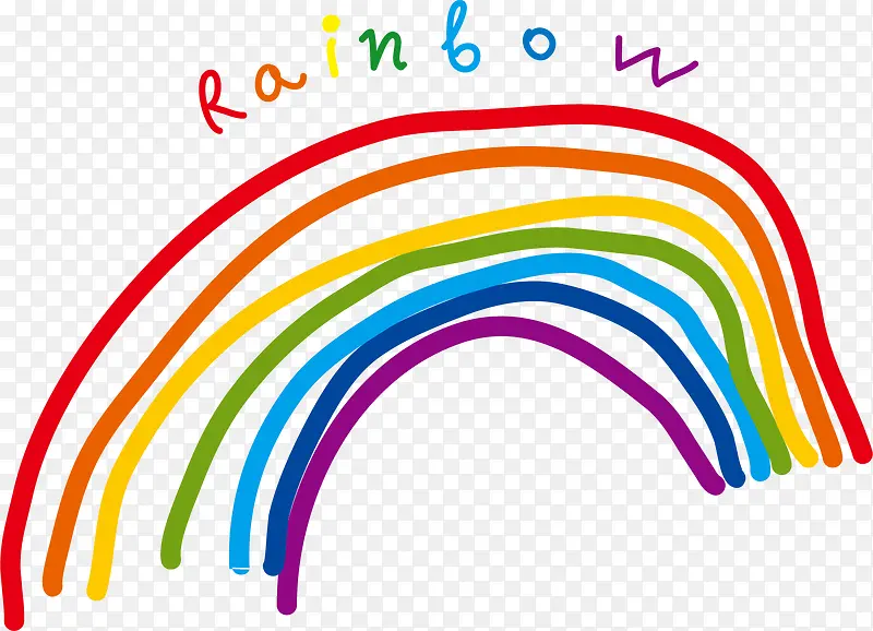 矢量儿童涂鸦彩虹
