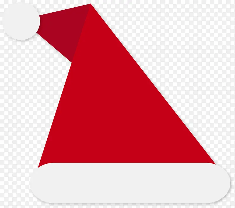 红色扁平折叠圣诞帽