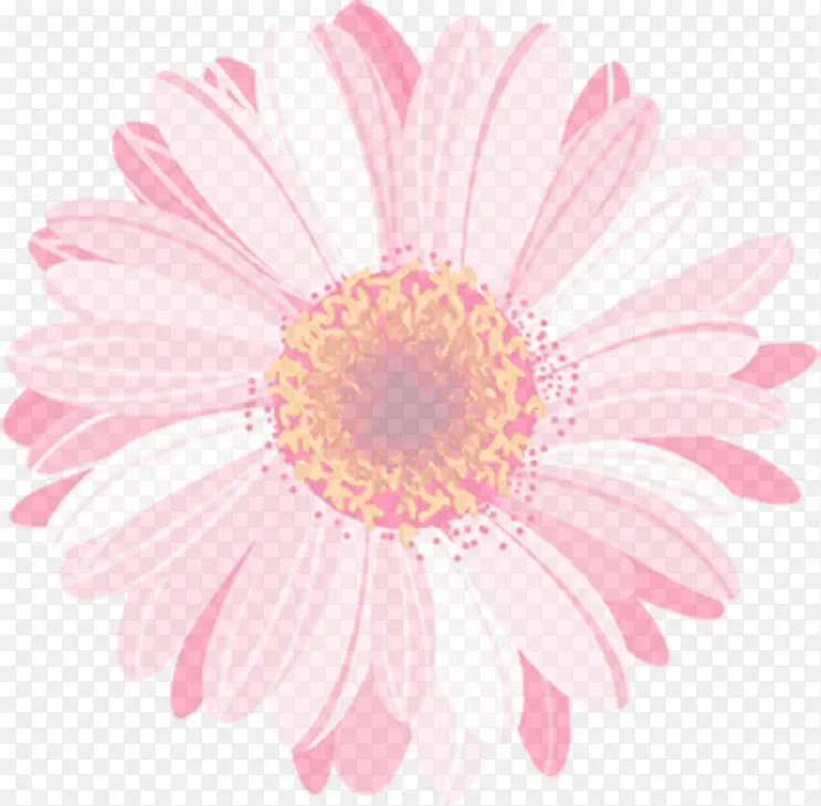 粉色手绘唯美花朵完整