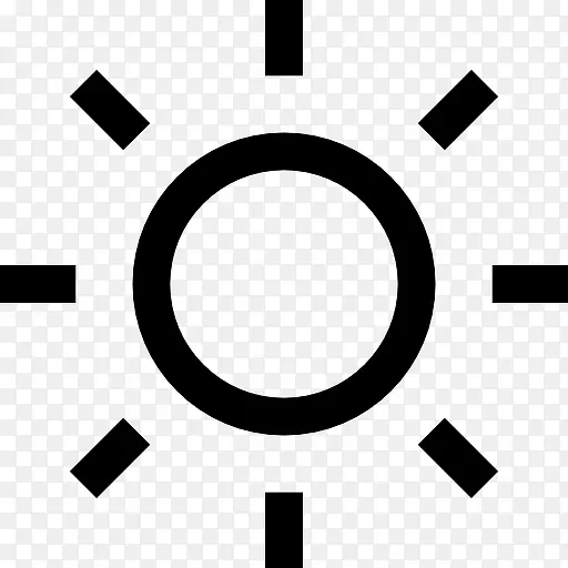 太阳形状的圆直射线图标