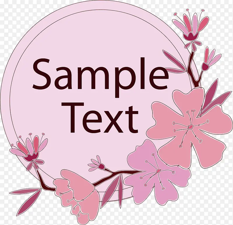 矢量手绘樱花字母海报