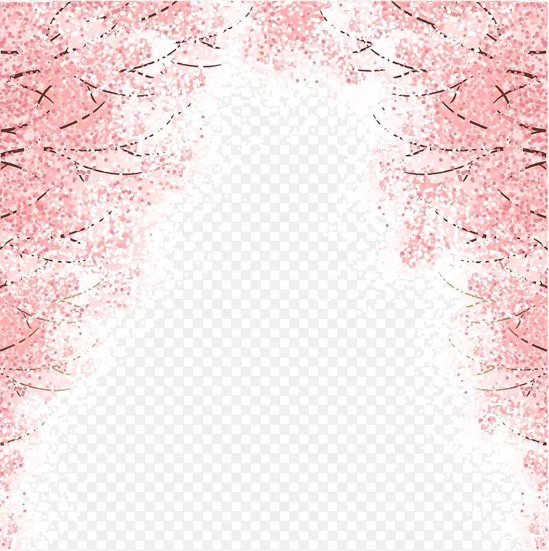 粉色的樱花树下海报背景