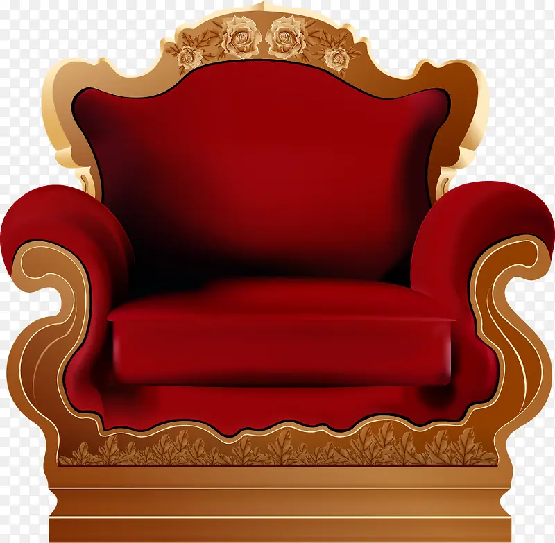 矢量手绘红色沙发座椅