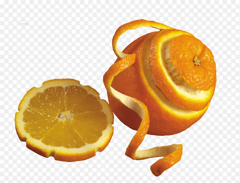 黄色剥开的橙子