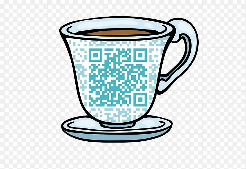 咖啡杯二维码个性设计