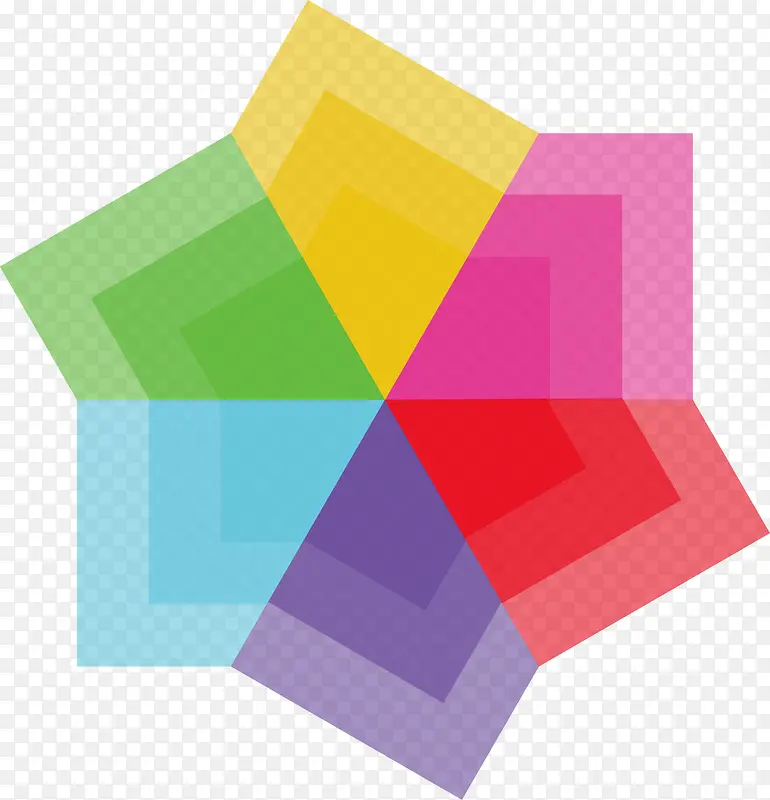 矢量创意设计彩色几何不规则形六