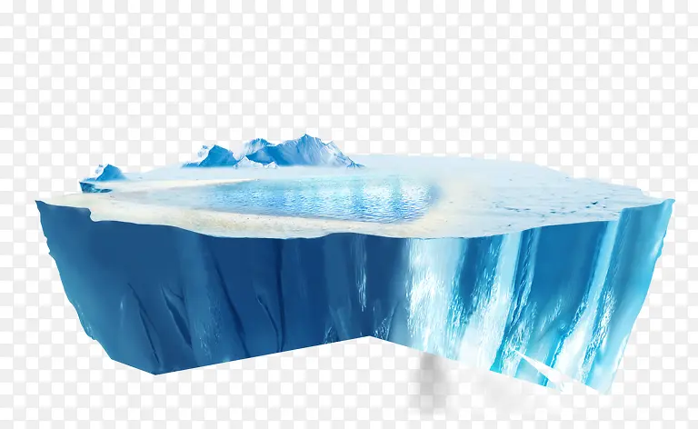 卡通蓝色冰山