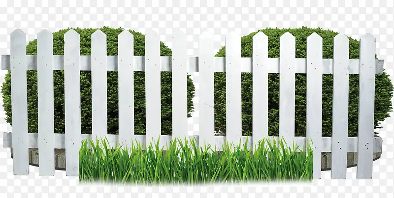 海报设计白色栅栏绿色草丛