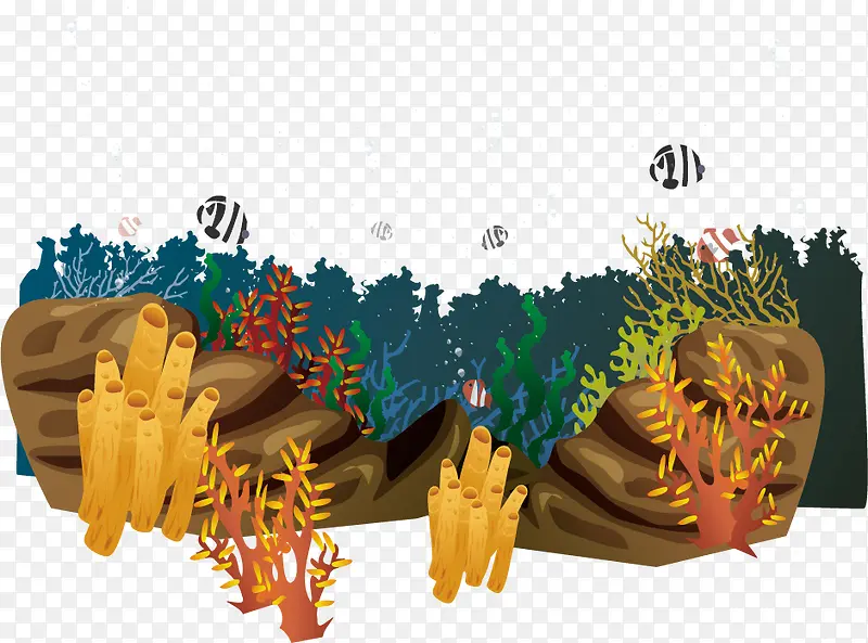 矢量海底风景图案