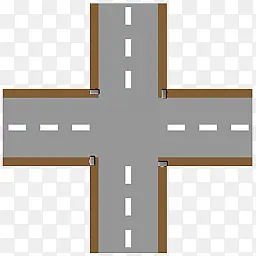 十字路口平原图标