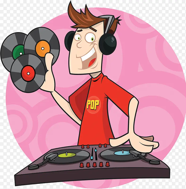 音乐DJ 插画
