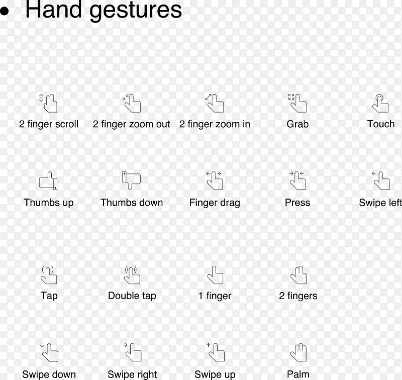 手势手指线型矢量图标icon
