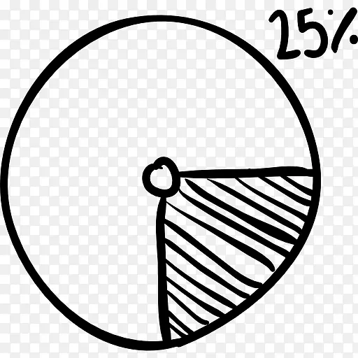 圆形图形与条纹百分之25 图标