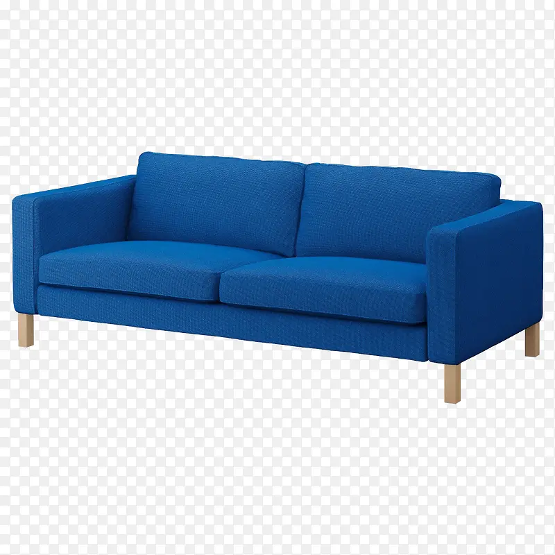 蓝色简约2人沙发