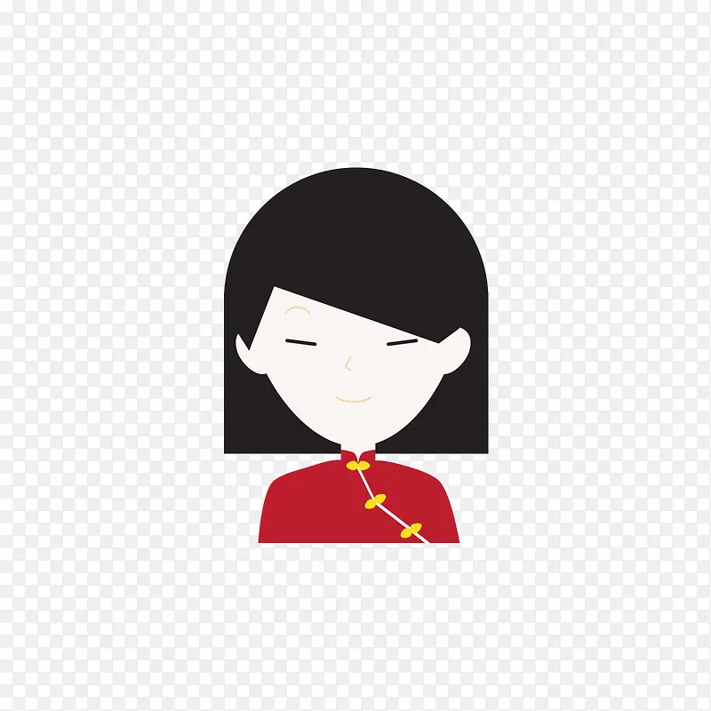 中国风服务员女性头像