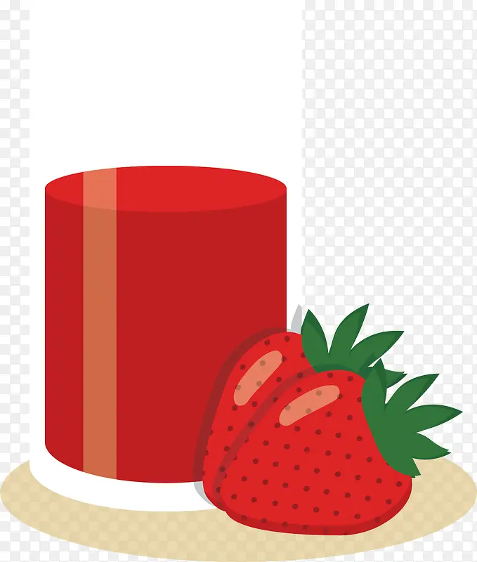 草莓杯子矢量图