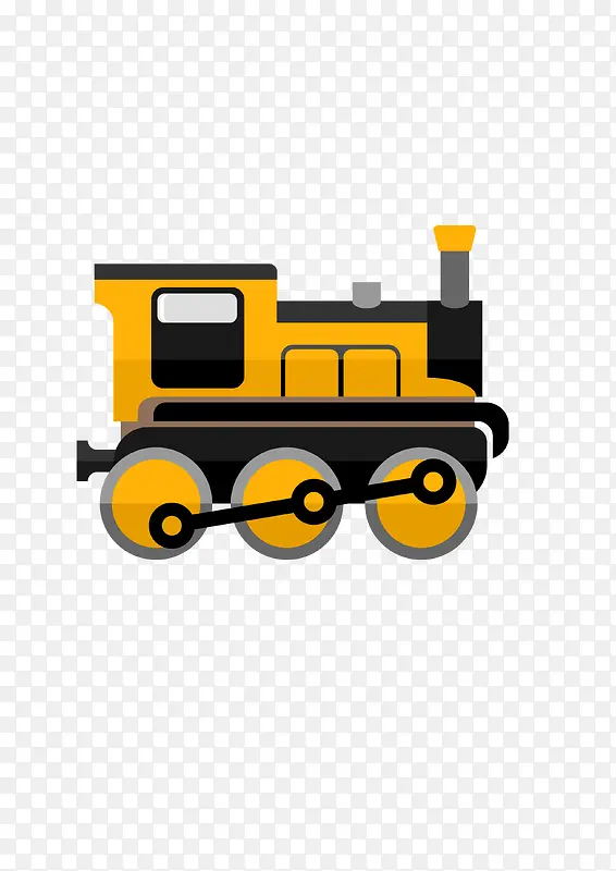 黄色扁平风格的火车头