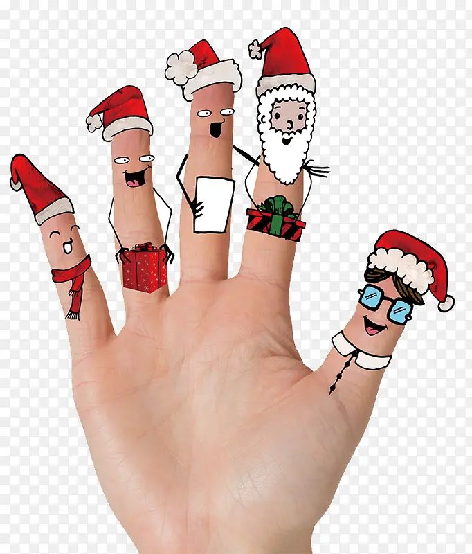 创意圣诞节卡通手指图片