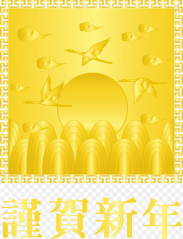 矢量金色鹤背景装饰