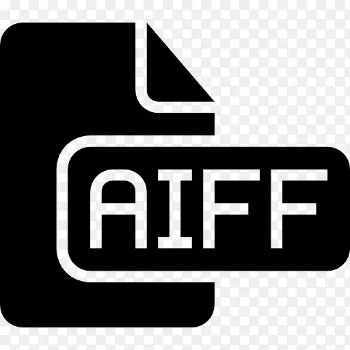 AIFF文件类型黑色固体界面符号图标