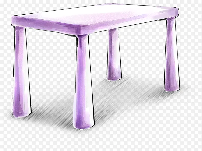 手绘紫色桌子室内设计