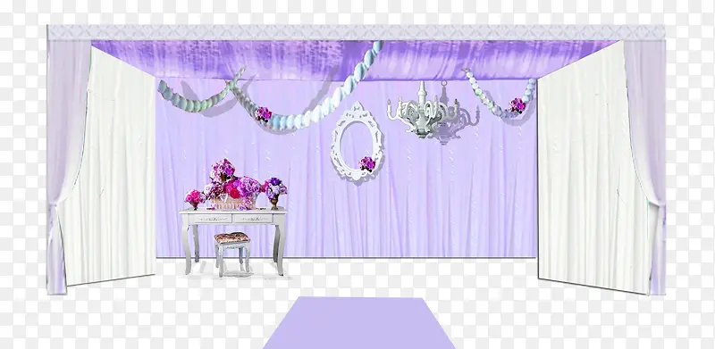 婚礼紫色签到台